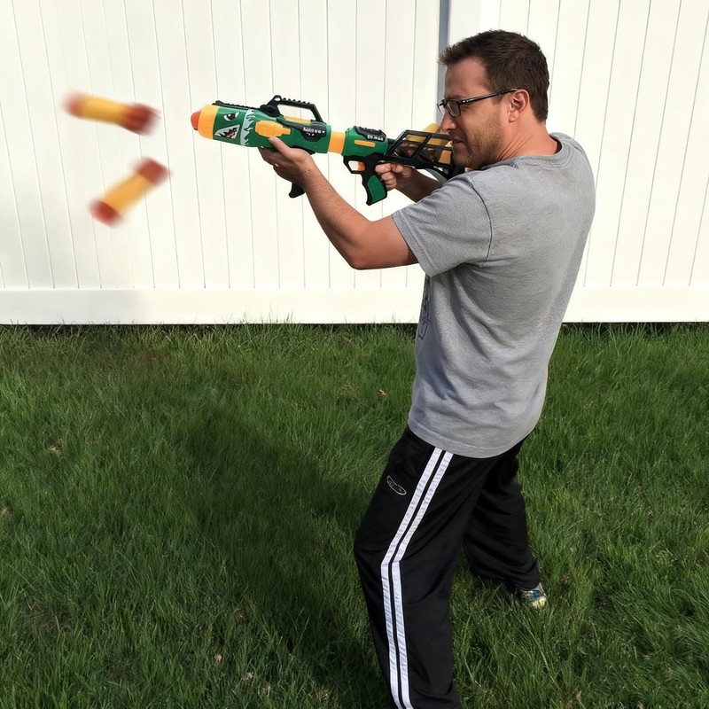 Gantan Toy Rocket Barrel Launcher-Fires Foam Rockets Includes 6 Rockets