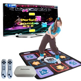 Damcoola Dance Mat Games for Kids and Adults, Musical Electronic Dance Mat TV Games, Dance Step Pad Dancing Mat for Exercise,Dance Game Mat Toy Gifts for Boys & Girls Age 3+,Blue