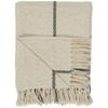 Ib Laursen 100% Cotton Blanket Throw Cream With Woven Black