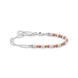 Thomas Sabo A2099-350-7 Charm Bracelet with Colourful Beads and White Pearls in 925 Sterling Silver