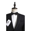 JEMYGINS Men's Plain Bow Tie and Pocket Square with Cufflinks,