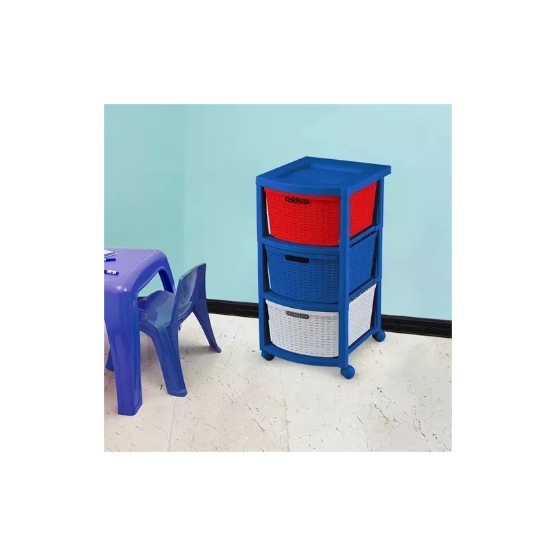 QHogar Cajonero Infantil 3 Gavetas Multicolor De Niño