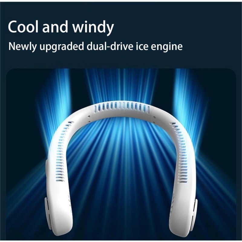 Rezithger Neck Fan Instant cooling device hands-free rechargeable white