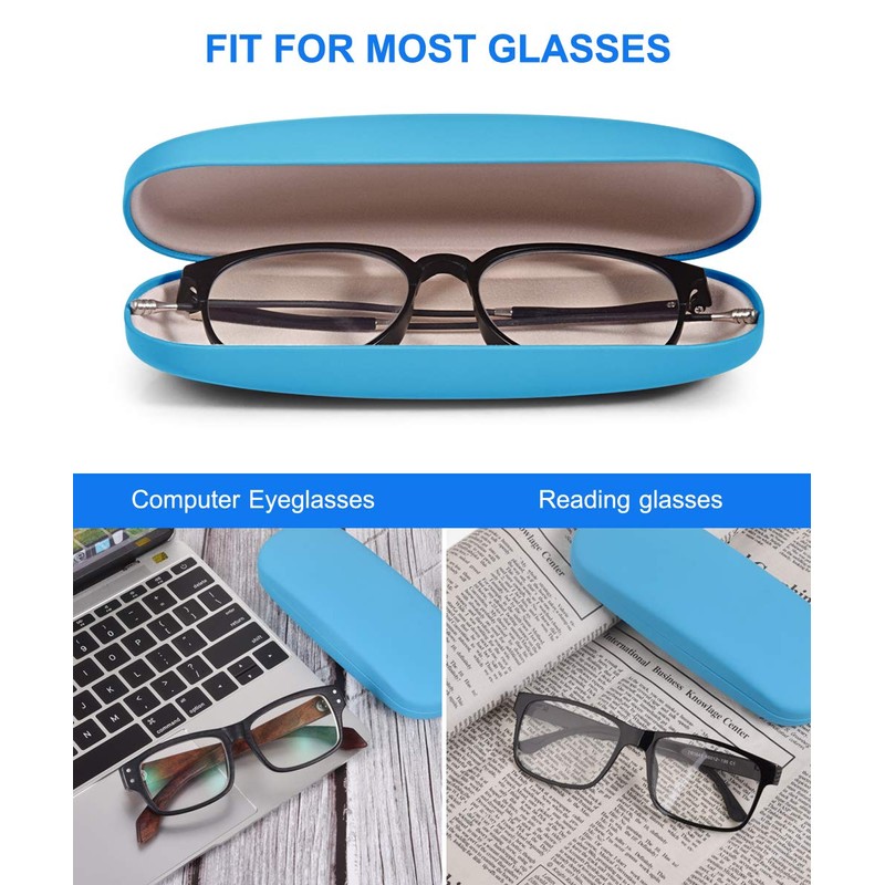 RayLove Unisex Hard Shell Eyeglasses Cases, Protective Case For Glasses(Sky