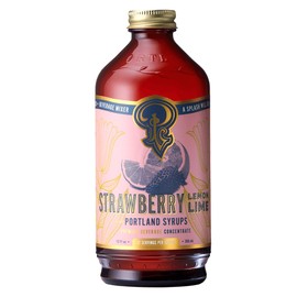 Portland Syrups Strawberry Lemon-Lime Syrup - Summer in a Glass with Tangy Citrus and Sweet Strawberries - Premium Beverage Concentrate for Cocktails, Standalone Sodas, and More - 12 oz with 24 Servings (Pack of 1)