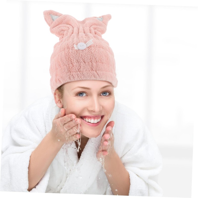 Baluue Microfiber Hair Dry Hat Cat Ears Bath Towel Wrap