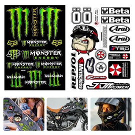 Bicycle Sticker Two Sticker Motorcycle Sponsor Sticker Beautiful and Good Looking Racing Sticker Monster Scratch Strip Sticker Suitable for Motorcycles Luggage Guitars etc. Motorcycle Sticker