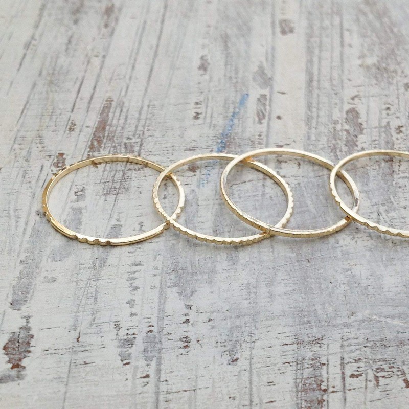 Dainty thin rings,Stacking rings,Set of 4 rings,thin ring,tiny ring,size 8