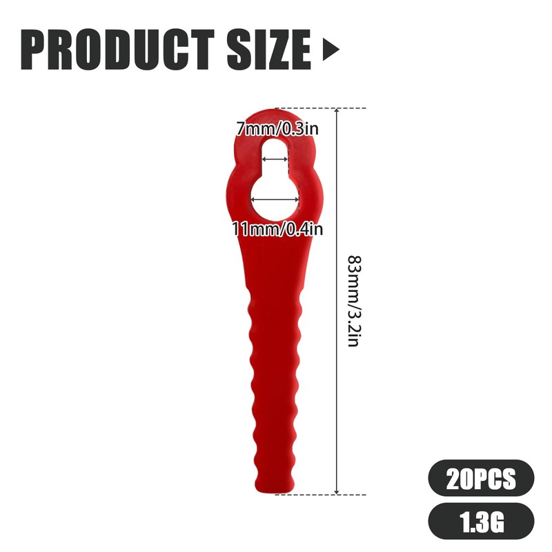 Ellxen 20pcs Strimmer Blades Plastic,Strimmer blades plastic,83 mm Lawn Mower
