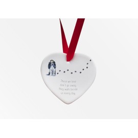 Image Industry Cocker Spaniel Walk Beside Us Ceramic Heart - Dog Memorial - Memorial Gift - Hanging Decoration (Tan)