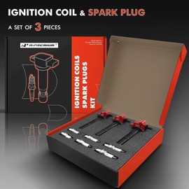 A-Premium 3x (Red) Ignition Coil Pack and 6x Iridium Spark Plugs Compatible with Toyota Tacoma 1995-2004, Tundra 2000-2004, 4Runner 1996-2002, V6 3.4L