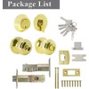 Probrico Polished Brass Keyed Entry Door Knob and Single Cylinder