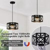 XSDeTu 2 Pack Rechargeable Battery Operated Pendant Lights, Modern Farmhouse