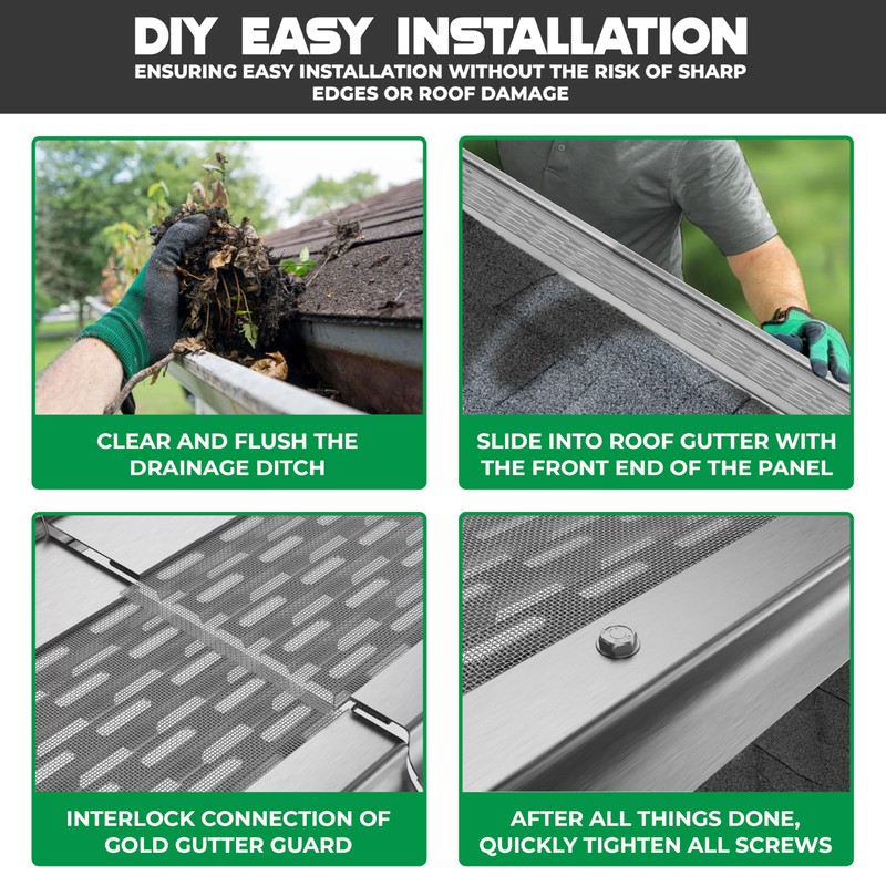WATERLOCK Goldguard Micromesh 5"" Gutter Covers System for Leaf Protection