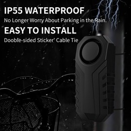 USUPERINK 2 Set Wireless Bike Alarm with Remote, Anti-Theft Bicycle Motorcycle Alarm Wireless Security Vibration Motion Sensor Alarm, IP55 Waterproof Super Loud 113dB Alarm…