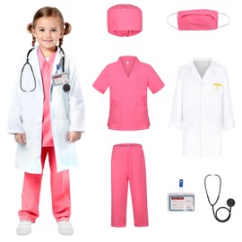 Doctor Costume (Pink, 120CM-M, 5-6T)