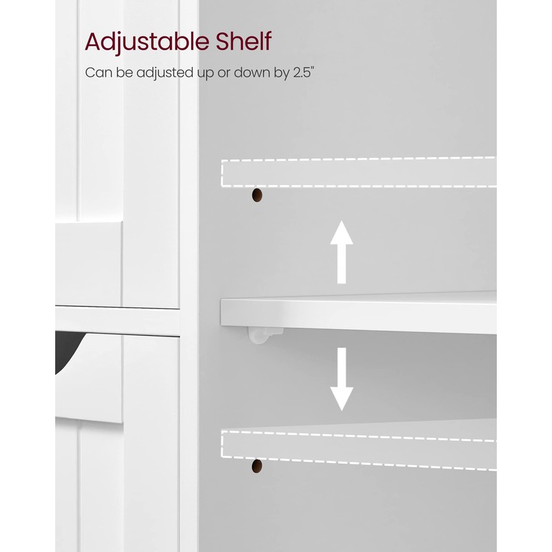 VASAGLE Bathroom Floor Storage Cabinet, Freestanding Bathroom Storage Unit with