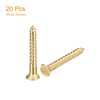 sourcing map Brass Wood Screws, 20 Pieces M3.5 x 35
