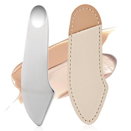 Spatula Makeup Cosmetic Mixing Spatula, Stainless Steel Spatula, Beauty Makeup Tool, Multi-functional, With Storage Sleeve, Suitable for Applying Mixing Foundation, Eye Shadow, Lipstick Makeup DIY Basic Crafts