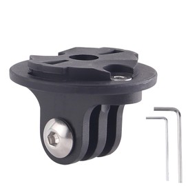 Bracket for Bicycle Computer, Quarter Turn to Friction Flange Mount Adapter, Camera Mount, Bicycle Light Mount Male, Hole Spacing 22 mm, Extension Bracket Compatible with Garmin and GoPro