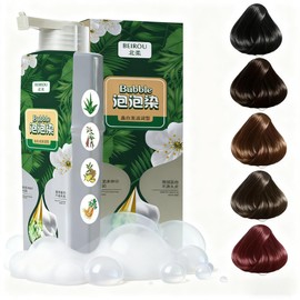Plant Essence Bubble Hair Dye,Pure Plant Extract for Grey Hair Color Bubble Dye,Plant Bubble Hair Dye Shampoo,Vegetable Hair Dye,Pure Plant Extract Hair Dye Shampoo 3 in 1 (chestnut brown)
