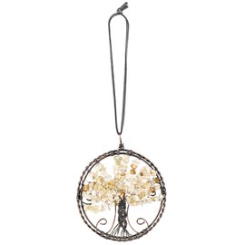 rockcloud Citrine Handmade Life Tree Hanging Ornament for Reiki Healing