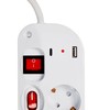 feletec Power Strip Individually Switchable 3-Way 1.5 m with 2