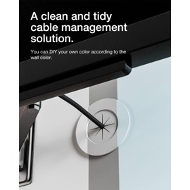 VCELINK in Wall Cable Management Kit with Hole Saw Drill Attachment and Mounting Brackets, Hide TV Cords for Wall Mount, Cable Wall Plate for Network, HDMI, Coax, Speaker Cables, White, 2-Pack