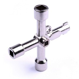 4 Way Alloy Triangle/square 4 in 1 Service Utility Cross Triangle/square Water Key for Train Electrical Elevator Cabinet Valve