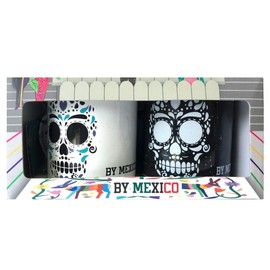 Dúo Pocillos De Peltre Taza Calavera Lacachum y Chumbalaca BY MEXICO 360 mililitros