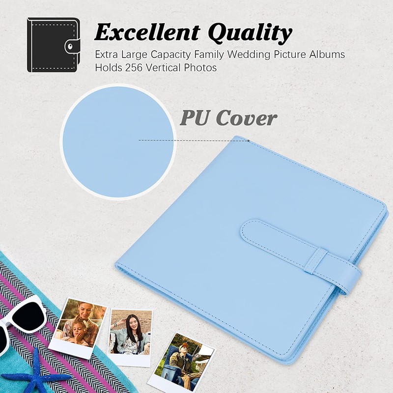 256 Pockets Mini Photo Album with Camera Case for Instax