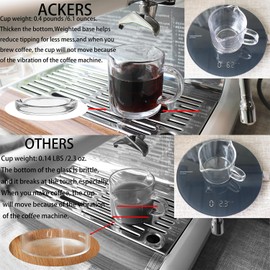 Espresso Cups(Single), 4 OZ Double Spouts Cups, Espresso Shot Glasses, Milk Cup with Handle, Clear Glass, Espresso Accessories for Espresso Machine