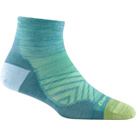 Darn Tough Vermont Women's 1/4 Ultra-Lightweight Run Sock (Style 1044) - Blue/Aqua, Small