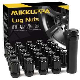 MIKKUPPA 24pcs M12x1.5 Lug Nuts - Replacement for 1995-2015 Toyota Tacoma 4WD, 2016-2021 Tacoma, 2000-2006 Tundra 2007-2020 FJ Cruiser Aftermarket Wheel - Black Closed End Lug Nuts with Socket