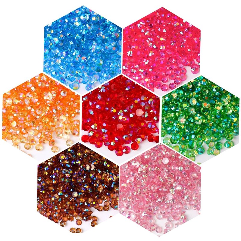 500 Pieces SS30 6mm Flatback Rhinestones AB Clear Round Gems