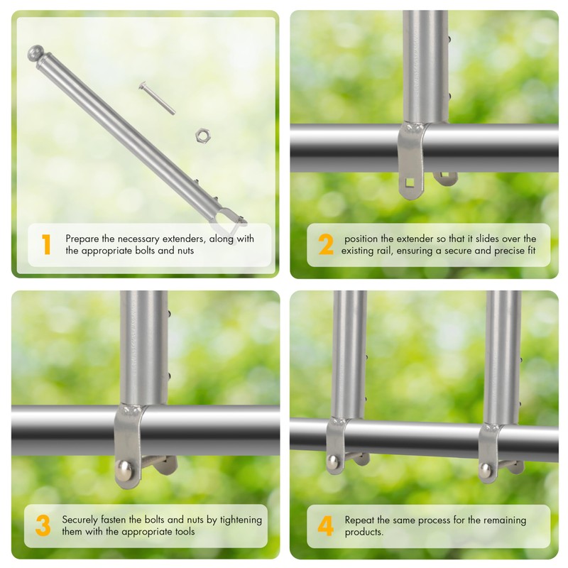 18 Pack 1-3/8'' Chain Link Fence Extension, 20'' Fence Extension