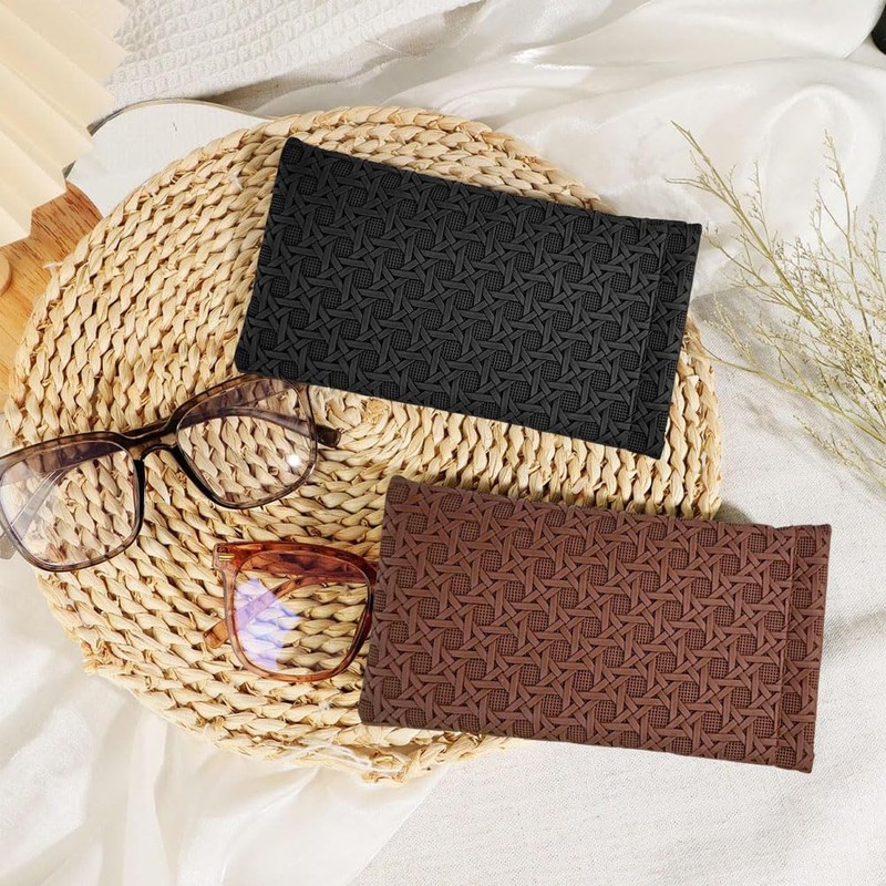 Kisstta Pack of 2 PU Leather Soft Glasses Case Protective