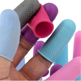 Finger Protectors [Flex Series - 18-Pack] Silicone Non-Stick Finger Covers [All in Size Medium - 3 of Each Color in 6 Colors] for Hot Glue | Sewing | Wax | Rosin | Resin | Honey | Adhesives