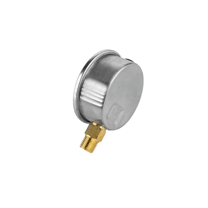 Pressure gauge for paint sprayers, connection from below 400 bar,