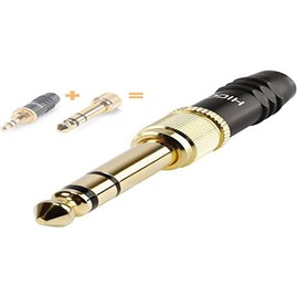 HICON Connector 6.3 mm Stereo Jack Headphone Adaptor with Mini Jack Male 3.5 mm/Hi J3563S
