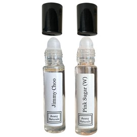 Avany Naturals Perfume Sampler Set Woman - Rollerball Fragrance Oil, Small Perfume Samples, Travel Size Cologne, 2 Pc Duo (Set #11)