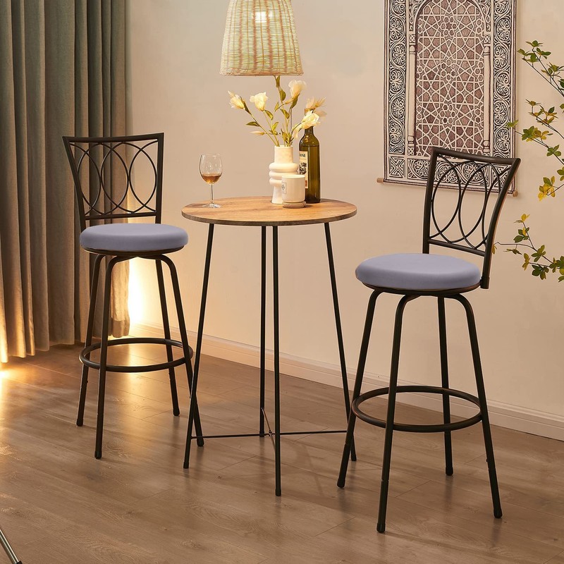 Deisy Dee 4PCS Round Bar Stool Seat Covers Stretch Round