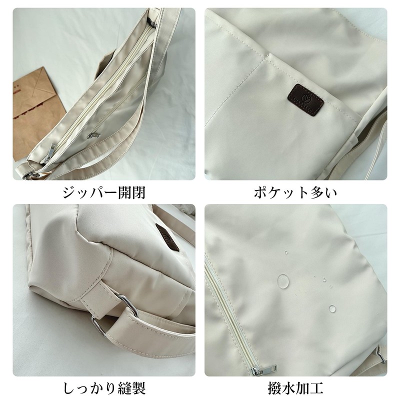 [NOTAG] レディース トートバッグ 大きめ 肩掛け ショルダーバッグ ファスナー付き 3way リュック ショルダー