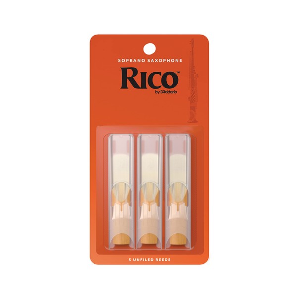 Rico by D'Addario RIA0325 Soprano Sax Reeds, Strength 2.5, 3-pack