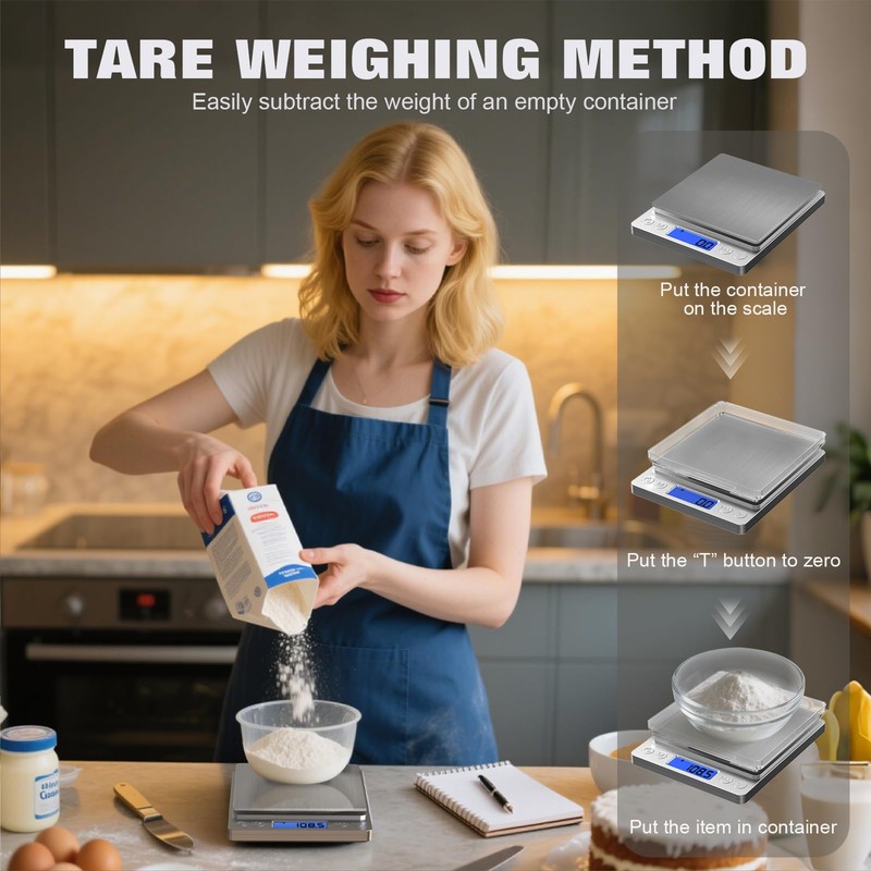 OGWAI Rechargeable Digital Food Scale with Gram and Ounce, Measuring