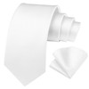 Enlision Solid Men's Wedding Ties and Pocket Square Set Plain