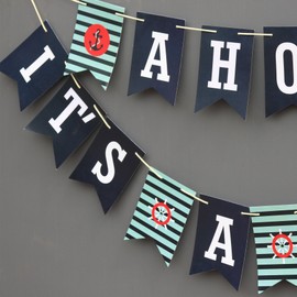 Nautical baby shower decorations for boy Its A Boy Banner - Gender Reveal Party Decorations - Nautical Theme Party Decorations - Birthday Banner Blue - baby boy banner - Beach Theme Party Supplies