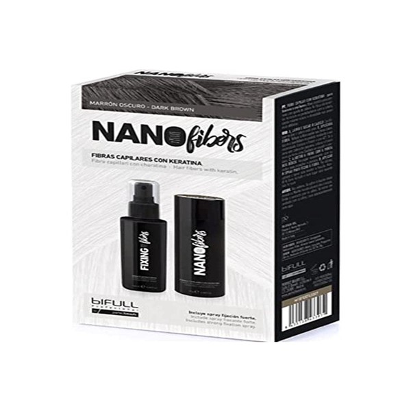 BIFULL Nanofibers Capsule Fibres with Keratin Dark Brown, Black, Standard