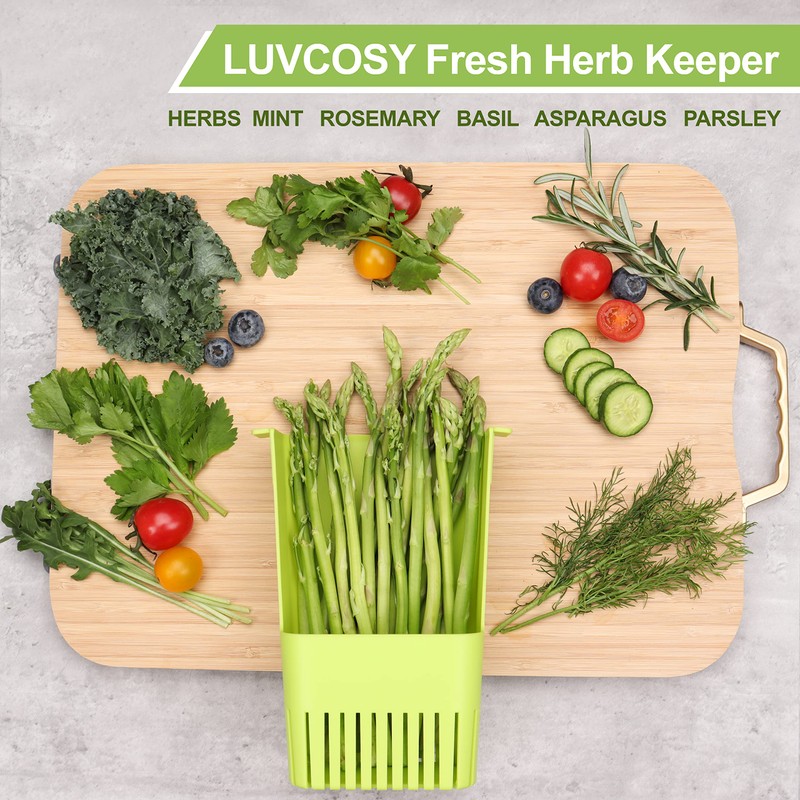LUVCOSY Herb Keeper, BPA-Free Plastic Herb Saver with an Inner