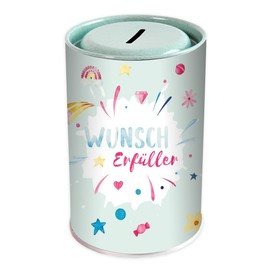 Wunscherfüller Tin Money Box I Holiday, Communion and Special Occasions I Stylish Money Gift I Modern Design I Save Money for Dream Travel and Wishes